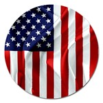 American Usa Flag Vertical Magnet 5  (Round) Front