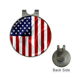 American Usa Flag Vertical Hat Clips With Golf Markers by FunnyCow