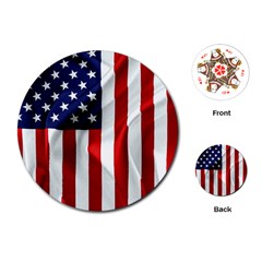 American Usa Flag Vertical Playing Cards (round)  by FunnyCow