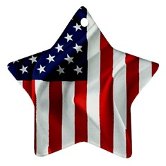 American Usa Flag Vertical Star Ornament (two Sides) by FunnyCow