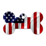 American Usa Flag Vertical Dog Tag Bone (One Side) Front