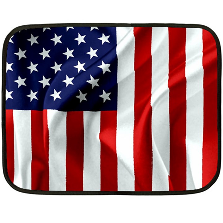 American Usa Flag Vertical Double Sided Fleece Blanket (Mini) 