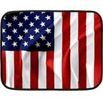 American Usa Flag Vertical Double Sided Fleece Blanket (Mini)  35 x27  Blanket Back