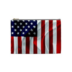 American Usa Flag Vertical Cosmetic Bag (medium)  by FunnyCow