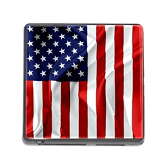 American Usa Flag Vertical Memory Card Reader (square) by FunnyCow