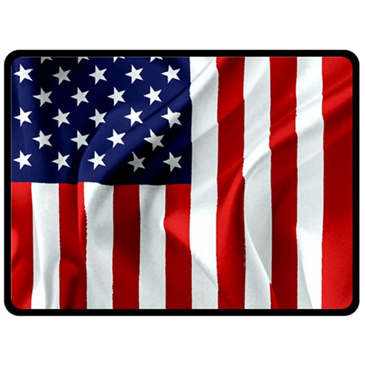 American Usa Flag Vertical Fleece Blanket (Large) 