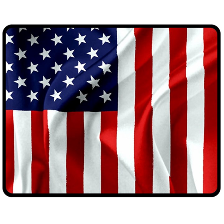 American Usa Flag Vertical Fleece Blanket (Medium) 