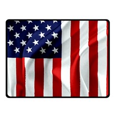 American Usa Flag Vertical Fleece Blanket (small) by FunnyCow