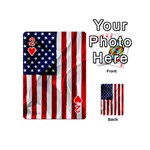 American Usa Flag Vertical Playing Cards 54 (Mini)  Front - Heart2