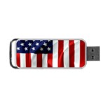 American Usa Flag Vertical Portable USB Flash (One Side) Front
