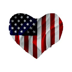 American Usa Flag Vertical Standard 16  Premium Heart Shape Cushions by FunnyCow