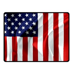 American Usa Flag Vertical Double Sided Fleece Blanket (small)  by FunnyCow