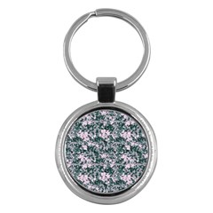 Floral Collage Pattern Key Chains (round)  by dflcprints