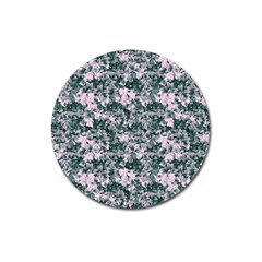 Floral Collage Pattern Magnet 3  (round) by dflcprints