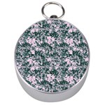 Floral Collage Pattern Silver Compasses Front