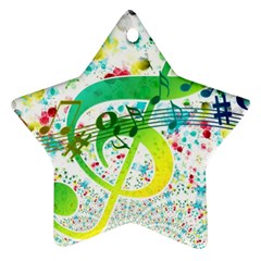 Points Circle Music Pattern Ornament (star)