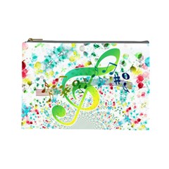 Points Circle Music Pattern Cosmetic Bag (large)  by Nexatart