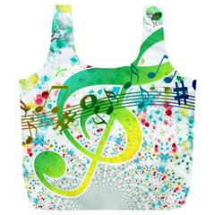 Points Circle Music Pattern Full Print Recycle Bags (l)  by Nexatart