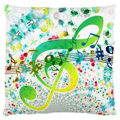 Points Circle Music Pattern Large Flano Cushion Case (two Sides)