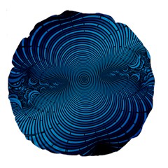 Blue Background Brush Particles Wave Large 18  Premium Round Cushions by Nexatart