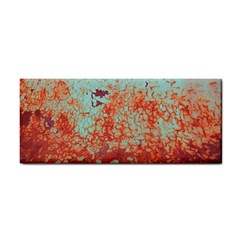 Orange Blue Rust Colorful Texture Hand Towel by Nexatart