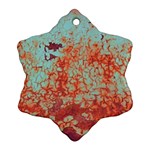 Orange Blue Rust Colorful Texture Snowflake Ornament (Two Sides) Front