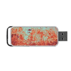 Orange Blue Rust Colorful Texture Portable Usb Flash (two Sides) by Nexatart