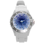 Network Social Abstract Round Plastic Sport Watch (L) Front