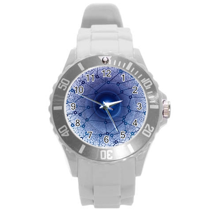 Network Social Abstract Round Plastic Sport Watch (L)