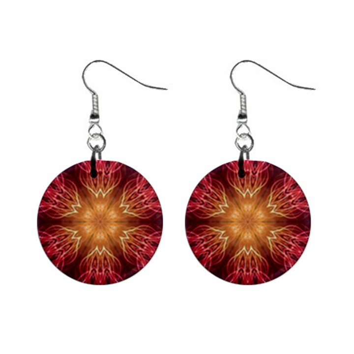 Fractal Abstract Artistic Mini Button Earrings