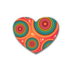Background Texture Mosaic Pink Heart Coaster (4 Pack)  by Nexatart