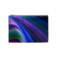 Background Abstract Curves Cosmetic Bag (medium)  by Nexatart