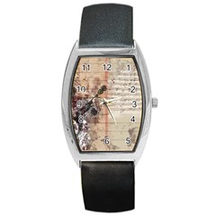 Art Collage Design Colorful Color Barrel Style Metal Watch