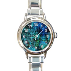 Color Abstract Background Textures Round Italian Charm Watch by Nexatart