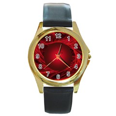 Abstract Scrawl Doodle Mess Round Gold Metal Watch