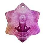 Meditation Spiritual Yoga Snowflake Ornament (Two Sides) Front