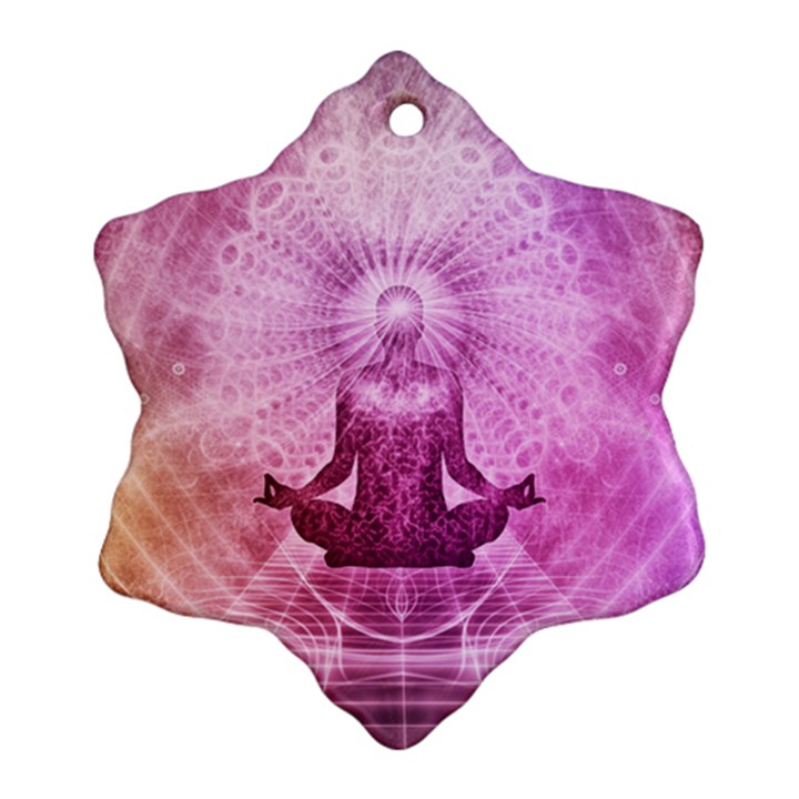 Meditation Spiritual Yoga Snowflake Ornament (Two Sides)