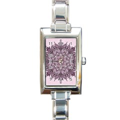 Mandala Pattern Fractal Rectangle Italian Charm Watch by Nexatart