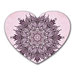 Mandala Pattern Fractal Heart Mousepads by Nexatart