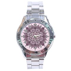 Mandala Pattern Fractal Stainless Steel Analogue Watch by Nexatart