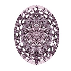 Mandala Pattern Fractal Oval Filigree Ornament (two Sides) by Nexatart