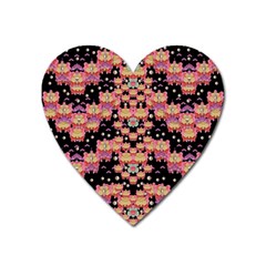 Fantasy Flower Ribbon And Happy Florals Festive Heart Magnet by pepitasart