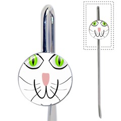 Cat Green Eyes Happy Animal Pet Book Mark by Sapixe