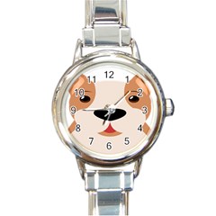 Dog Animal Boxer Family House Pet Round Italian Charm Watch by Sapixe