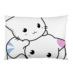 Kitty Cuddling Cat Kitten Feline Pillow Case (two Sides) by Sapixe