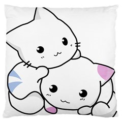 Kitty Cuddling Cat Kitten Feline Large Flano Cushion Case (two Sides) by Sapixe
