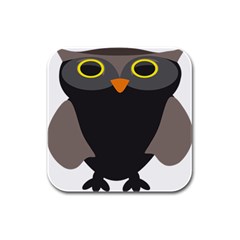 Sowa Owls Bird Wild Birds Pen Rubber Square Coaster (4 Pack) 