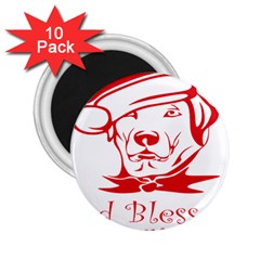 Dog Santa Hat Winter Christmas 2.25  Magnets (10 pack) 