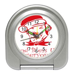 Dog Santa Hat Winter Christmas Travel Alarm Clocks