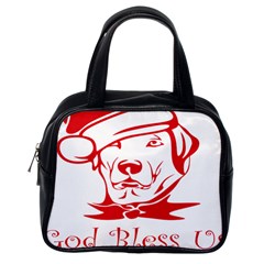 Dog Santa Hat Winter Christmas Classic Handbags (One Side)